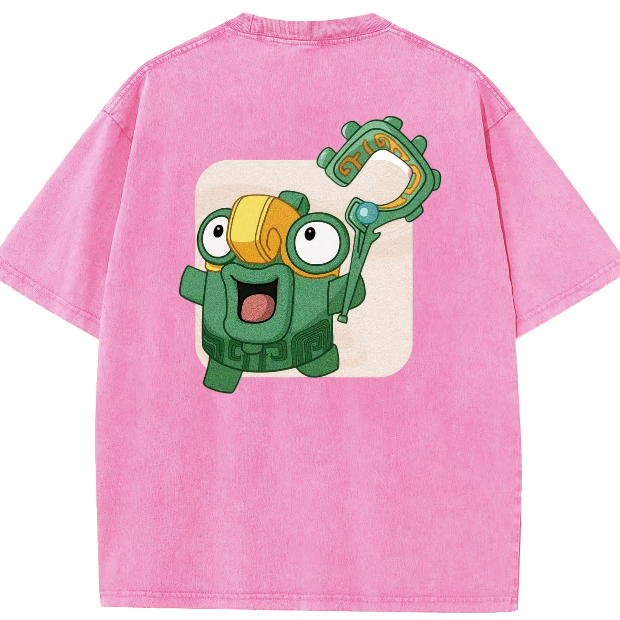 （画像用） Ne Zha 2 ナタ 魔童の大暴れ 綿100% ヴィンテージ風 半袖Tシャツ（背面プリント）